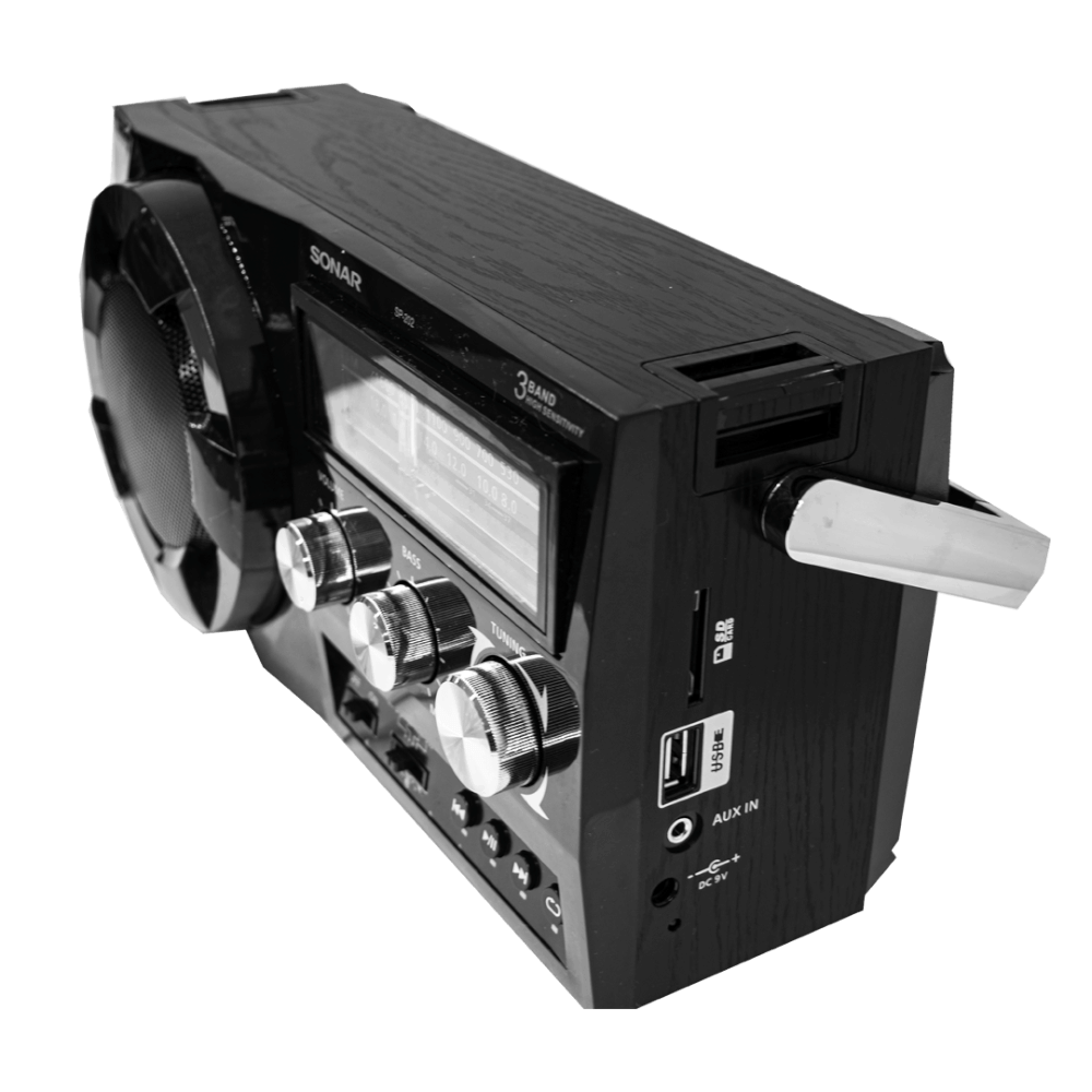 วิทยุทรานซิสเตอร์บลูทูธ FM/AM  SONAR รุ่น SP-202 สีดำ